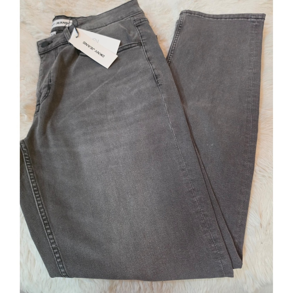 NWT DKNY Jeans Men's Bedford Slim Fit Stretch Denim Pants - 34W x 32L Gray